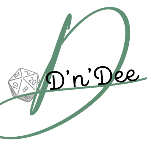 A D20 with the text D'n'Dee